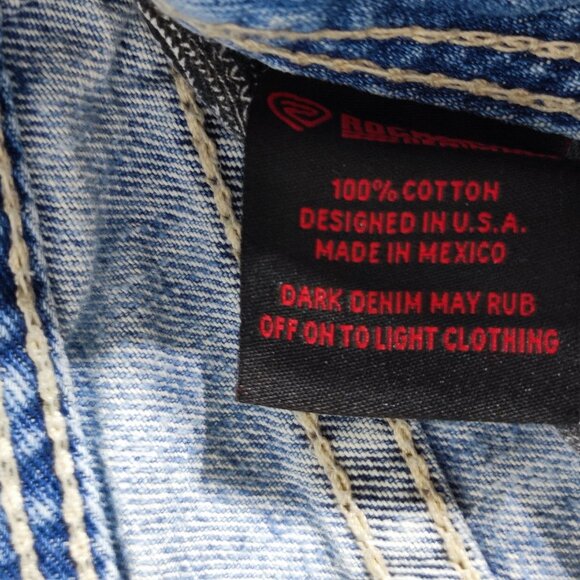 Rock & Roll Denim men's size 31X34 hard washed denim blue Pistol Straight jeans - Picture 7 of 16